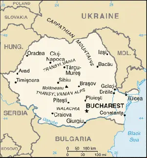 Mapa de Rumanía