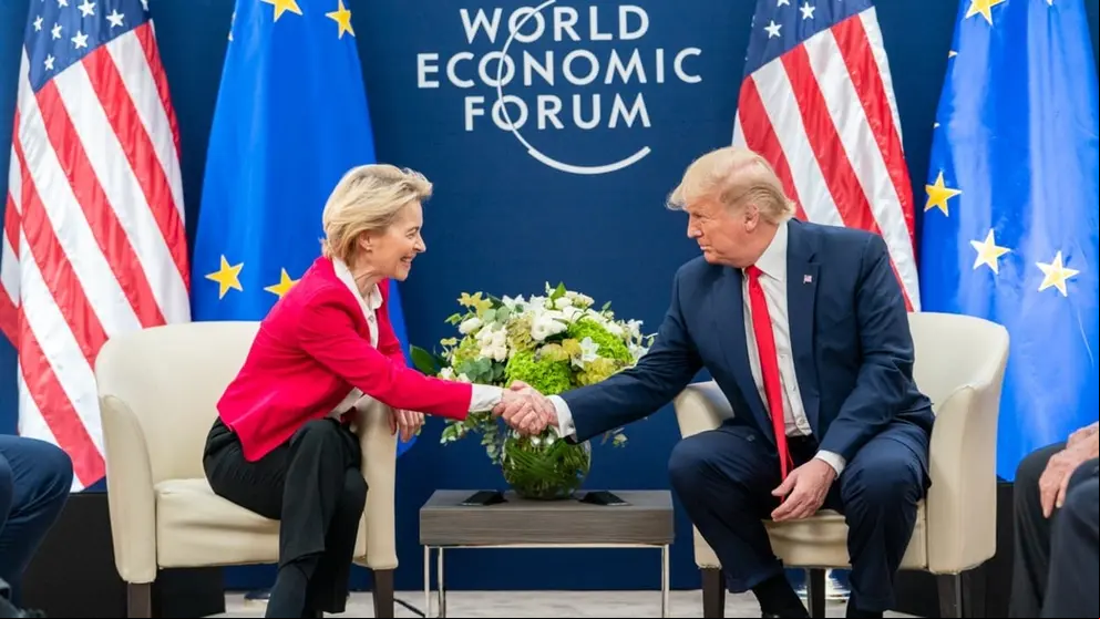 Ursula Von der Leyen y Donald Trump en 2020