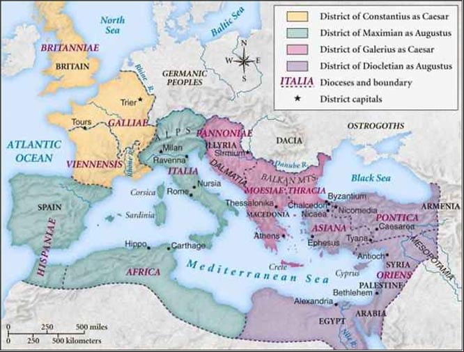 El Imperio Romano durante la Tetrarquía