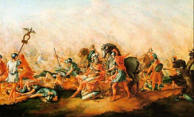 Muerte de Emilio Paulo por John Trumbull, 1773