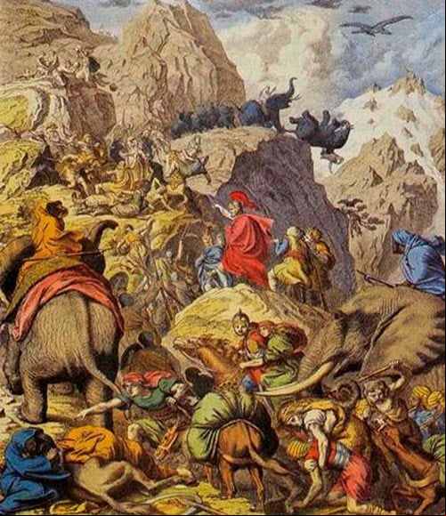 Aníbal cruzando los Alpes